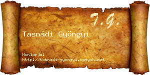 Tasnádi Gyöngyi névjegykártya